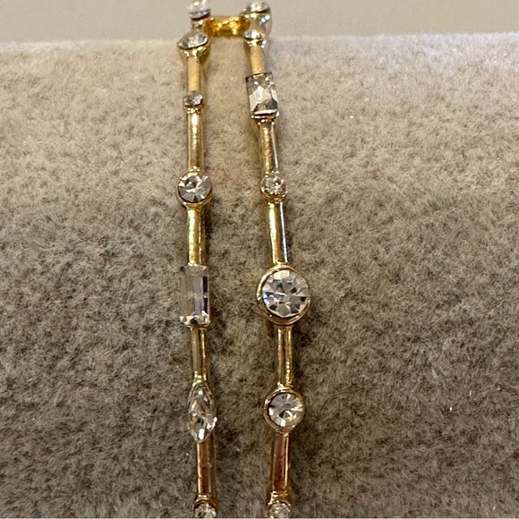 NWT INC Bracelet - gold tone ball slider style w/ clear crystals, baguettes - Picture 11 of 14
